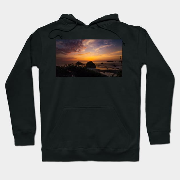 Sunset at a Rocky Beach Hoodie by JeffreySchwartz